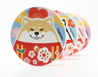 Mojiakira Club Ceramic Coasters - 4-in-1 Gift Set // Greetings Gifts // Housewarming Gifts