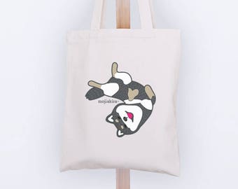 Upside down Shiba Inu Canvas Tote Bag // Year of the Dog // For Shiba Inu Lover