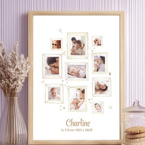 affiche bébé mural, beige mom, chambre décoration bébé, mes premiers mois, affiche bébé personnalisée, affiche naissance bébé