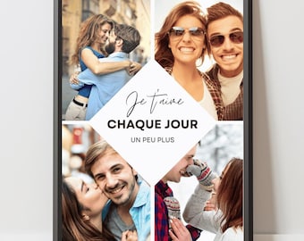 cadeau couple, cadeau personnalisé amour, cadeau rencontre, cadeau fiançailles, cadeau mariage, affiche je t'aime, cadeau saint valentin