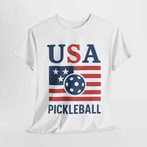 USA Pickleball Shirt Patriotic American Flag Pickleball Tee Fourth of July Shirt for Men and Women
