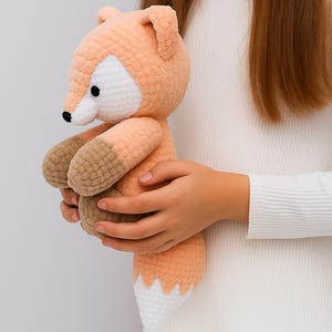 Handmade Crochet Fox Plush Toy: Soft Amigurumi Kawaii Doll