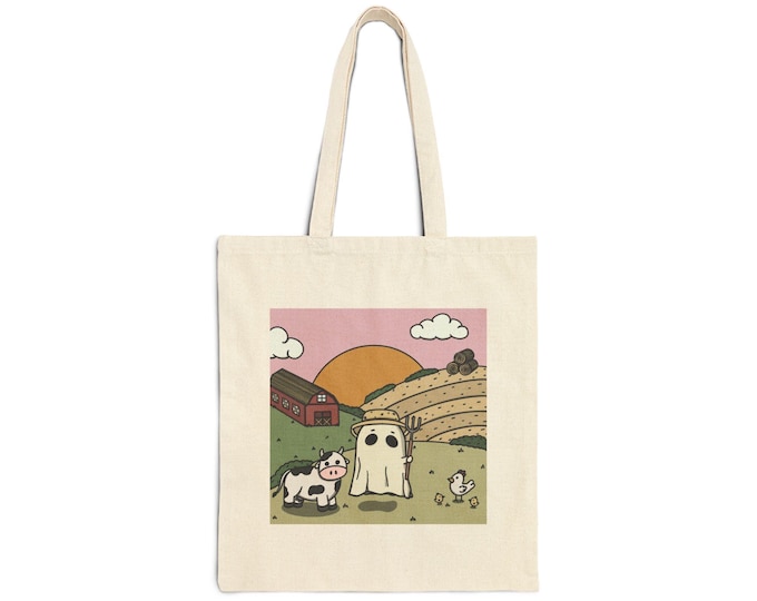 Farmer Ghost Tote Bag: Illustrated Print