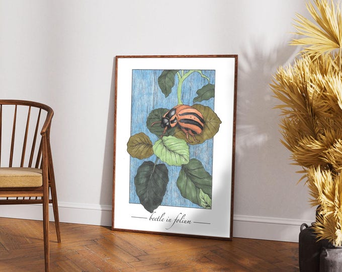 Beetle in Folium Print