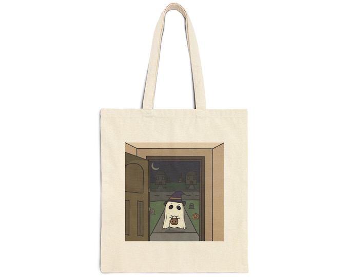 Witch Ghost Illustration Tote Bag