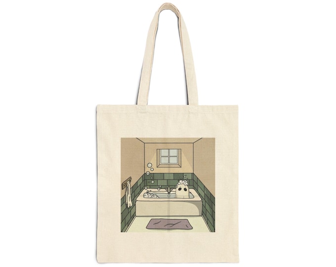 Bubble Ghost Tote Bag: Illustrated Print
