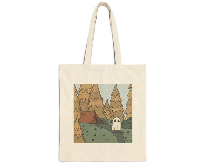 Autumn Ghost Tote Bag: Halloween Illustration