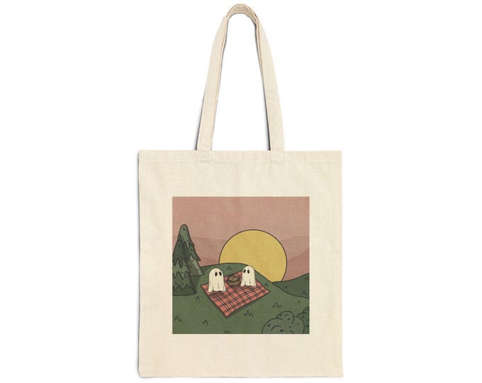 Picnic Ghost Tote Bag: Illustrated Print
