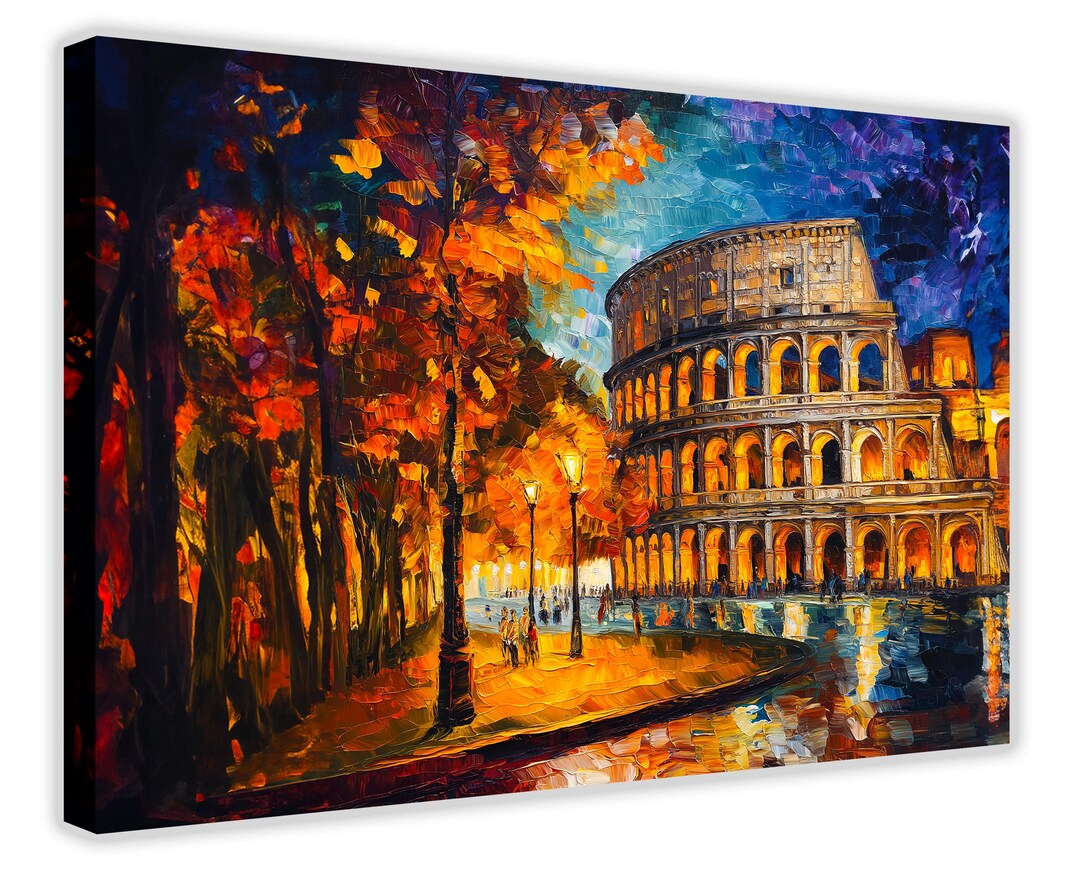 Colosseum Painting Canvas Print: Vivid Abstract Rome Wall Art - Etsy