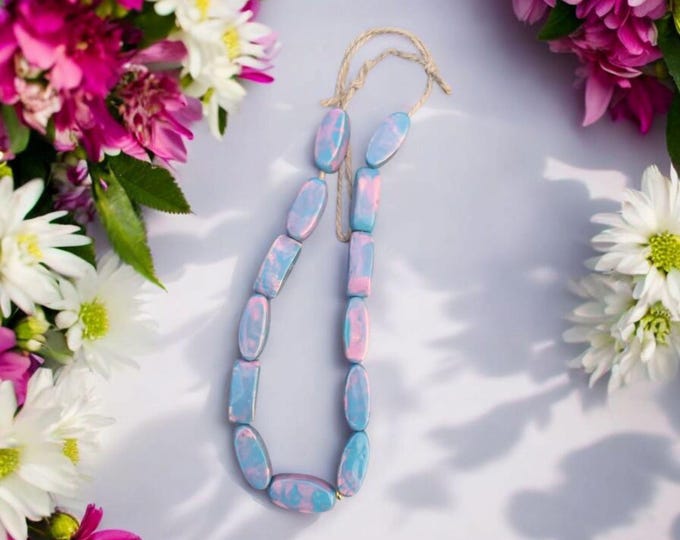 Unique Artisan Ceramic Beads for making jewelry 13 pcs