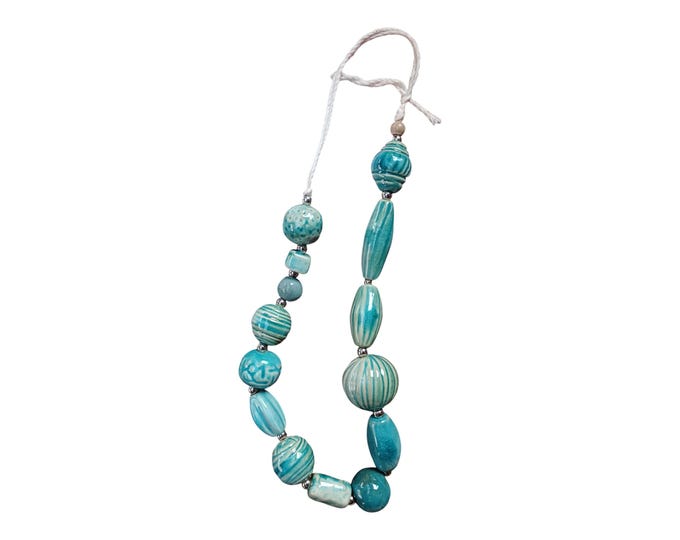 Unique Artisan Ceramic Beads mix for making jewelry 14 pcs