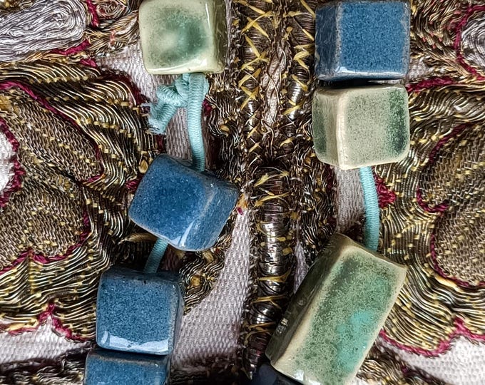 Unique Artisan Ceramic Beads mix for making jewelry 12 pcs