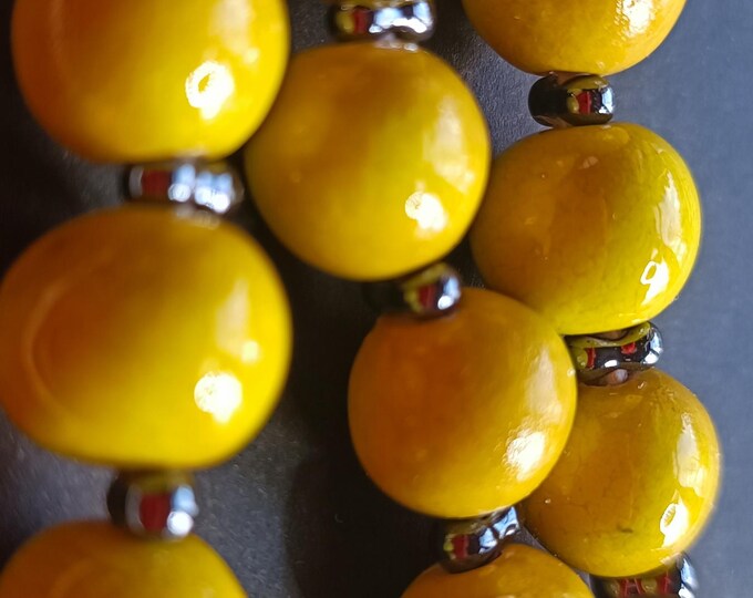 Handmade ceramic beads 28 pcs