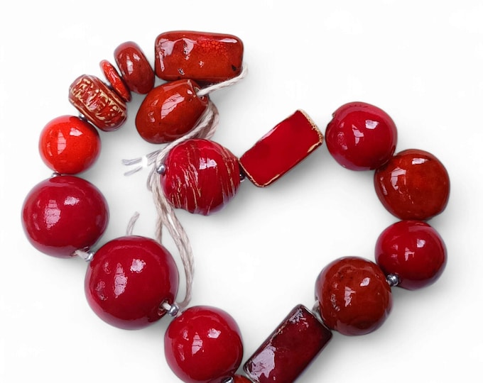 Unique Ceramic Beads mix for making jewelry 20 pcs