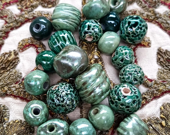 Unique Ceramic Beads mix for making jewelry 22 pcs