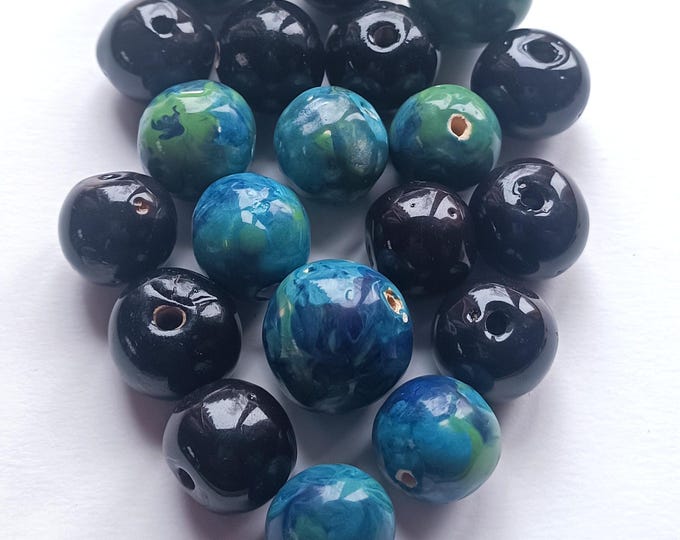 Unique Ceramic Beads for making jewelry 20 pcs