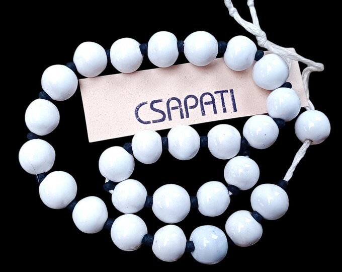 Unique Handmade  round ceramic beads  27 pcs