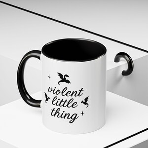 Violent Little Thing Mug, Fourth Wing Dragons Fantasy Bookish Coffee Tea Cup, Dragon Lover Gift for Readers