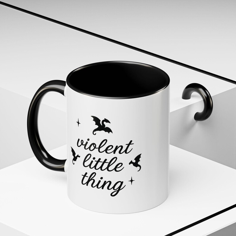 Violent Little Thing Mug, Fourth Wing Dragons Fantasy Bookish Coffee Tea Cup, Dragon Lover Gift for Readers