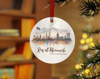 Ras Al-Khaimah metalen ornament, decoraties voor de feestdagen, gepersonaliseerd cadeau, souvenir VAE, kerstdecor, aangepaste aandenken
