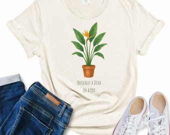 Paradijsvogel-T-shirt: grappig plantenliefhebber diva-shirt
