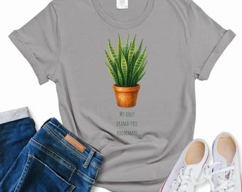 T-shirt slangenplant: grappig cadeau voor plantenliefhebber, dramavrij T-shirt kamergenoot