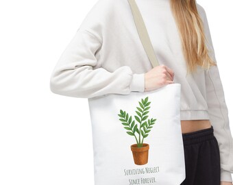 Grappige draagtas ZZ Plant: overlevende verwaarlozing, kamerplantenhumor