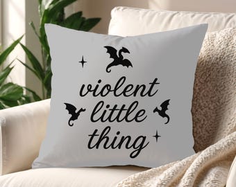 Fourth Wing Dragon Throw Pillow, Bookish Reader Decor