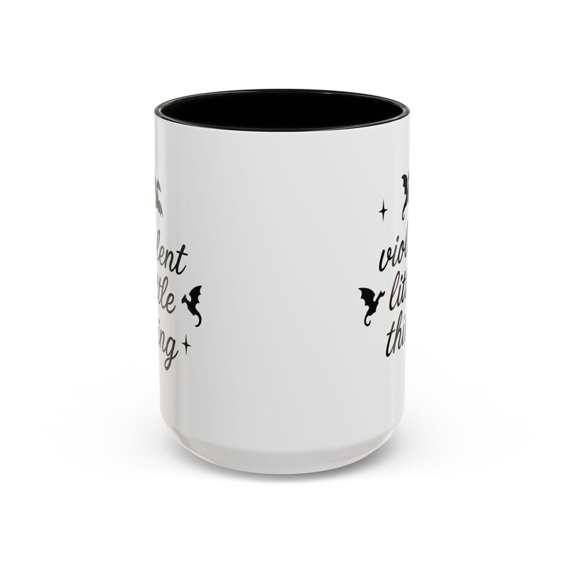 Violent Little Thing Mug, Fourth Wing Dragons Fantasy Bookish Coffee Tea Cup, Dragon Lover Gift for Readers