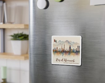 Ras al Khaimah RAK Magnet, UAE United Arab Emirates Souvenir, Travel Decor, Gift for Travelers, Refrigerator Locker Magnet, Collectible Art