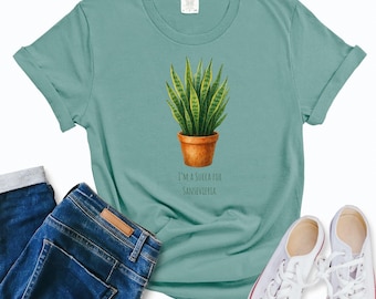 Grappig T-shirt met slangenplant: leuk cadeau voor plantenliefhebber