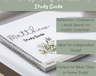 Bijbelstudiegids Evangelie volgens Mattheüs voor kinderen, 141 PAGINA'S met antwoorden + kruiswoordraadsels + woordzoekers voor ELK HOOFDSTUK
