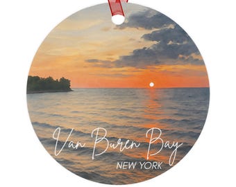 Lake Erie Christmas Ornament: Van Buren Bay NY Metal Holiday Decoration