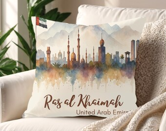 Ras Al Khaimah Throw Pillow: UAE Desert Skyline Accent Pillow
