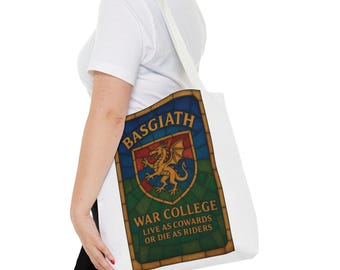 Draagtas Basgiath War College: gebrandschilderd glasontwerp met drakenkam