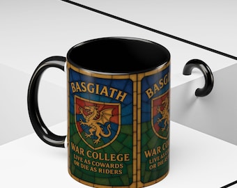 Basgiath War College Mug: Stained Glass Dragon Crest, Fourth Wing Gift