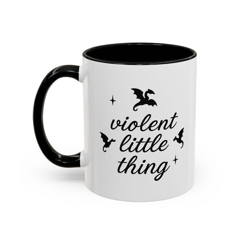 Violent Little Thing Mug, Fourth Wing Dragons Fantasy Bookish Coffee Tea Cup, Dragon Lover Gift for Readers