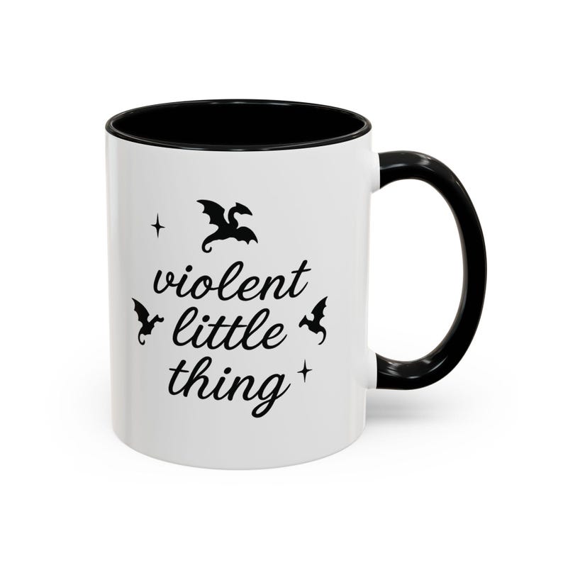 Violent Little Thing Mug, Fourth Wing Dragons Fantasy Bookish Coffee Tea Cup, Dragon Lover Gift for Readers