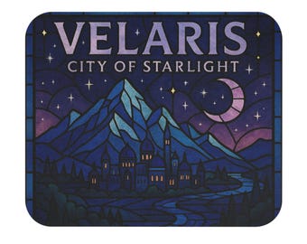 Velaris Mousepad stained glass, City of Starlight ACOTAR, Night Court Desk Mat, Rhysand and Feyre Gift, Sarah J Maas Bookish Decor