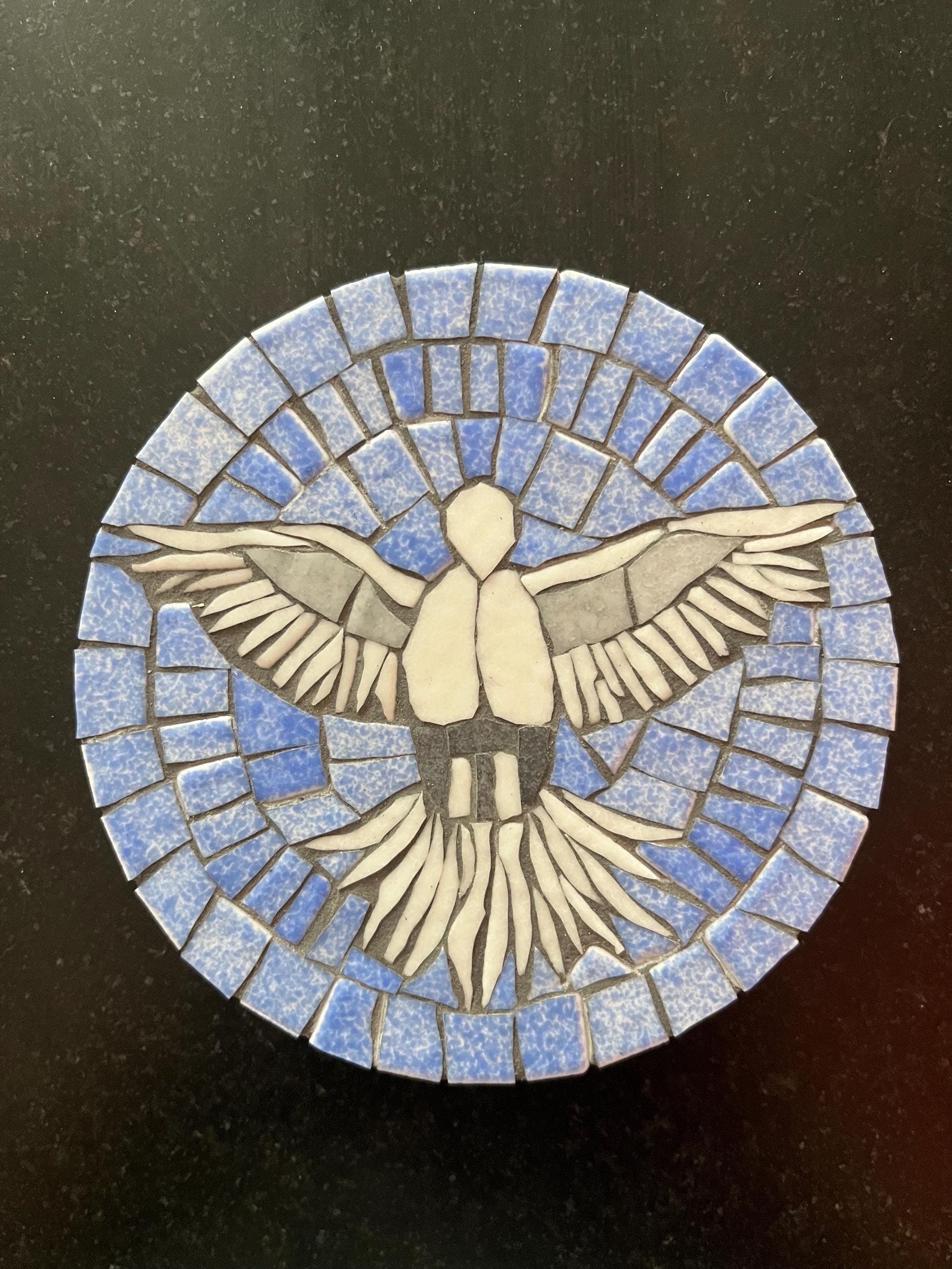 Mosaïque Colombe Avec Cadre - Décoration Murale Art Religieux