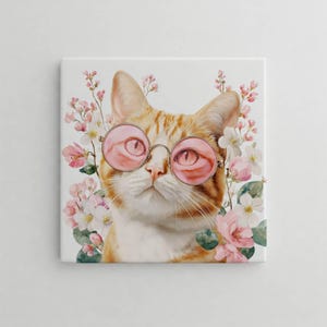 Decorative Ceramic Tile: Ginger Cat - Handcrafted Ceramic Art, Unique Home Decor & Gift, Ceramic Wall Art