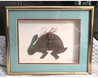 Mark Oberkirsch Zuni Patina Copper Rabbit Shadowbox Southwest Signed 1992 VTG.