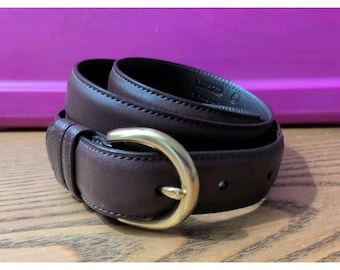 Coach Vintage 8400 Brown Leather Wm / Unisex Belt Brass Buckle Sz Large  36"