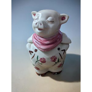Vintage 1940s Shawnee Pottery Smiley Pig Cookie Jar Made USA