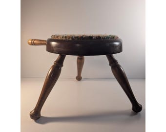 Cornwall Wood Products Vintage Wood 3 Leg Milking Stool Plant Stand Country Core