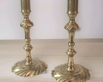 Vtg Virginia Metalcrafters Williamsburg Massiv Messing Swirl Base Kerzenständer 1970