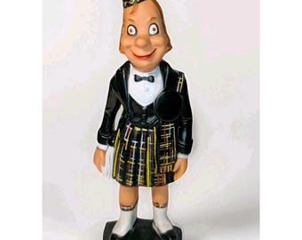 1950s Old Smugglers Scotch 'Fergus' Tartan Promo Bar Decor Blow Mold RARE