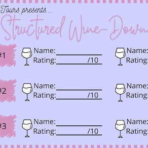 Tarjeta de Ruta del Vino - Wine-Down Estructurado