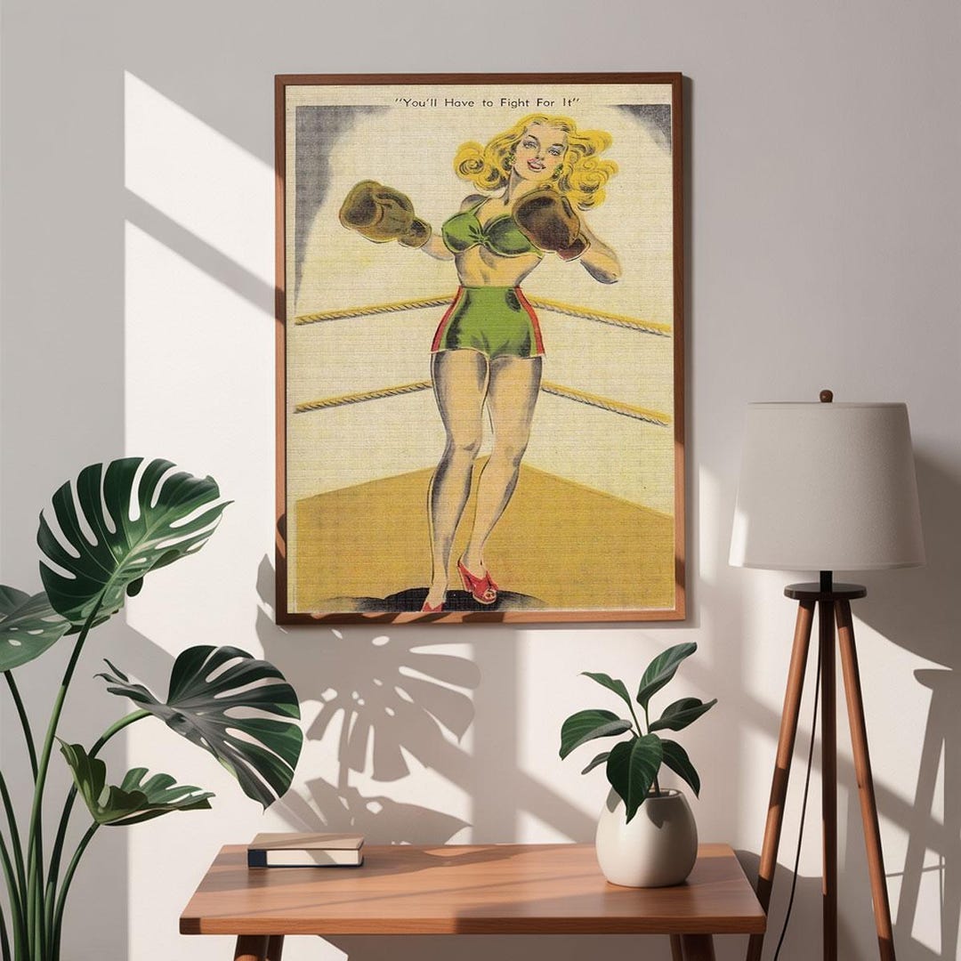 Boxing Pin Up Vintage Pin up Boxer Poster, Retro Female Boxing Print, 1950s Pinup ...