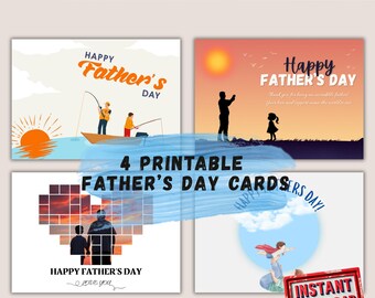 Printable Father’s Day Card 5x7” – Digital Instant Download Greeting Card for Dad’s Gift – Ready to Use Printable Cards